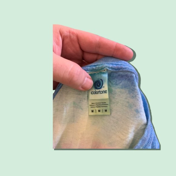 Bright Pastel Tie Dye Cotton T Shirt Be Kind Size M pre-owned - Picture 3 of 3